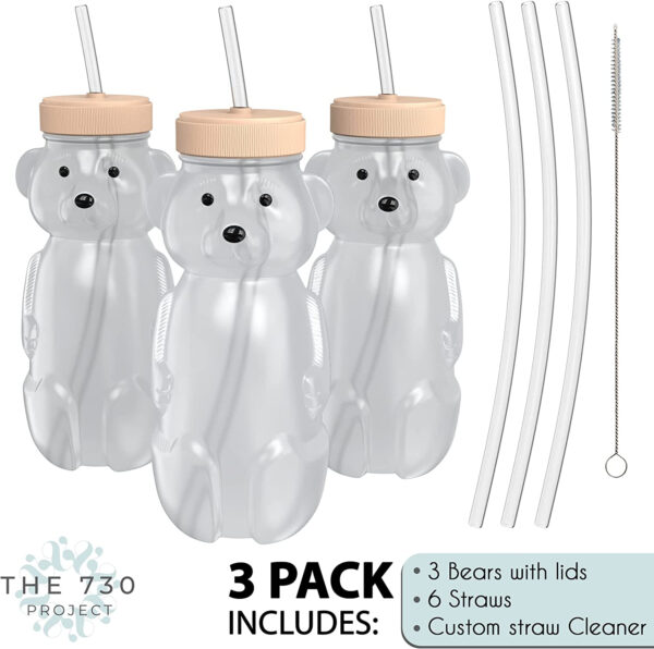 Honey Bear Straw Cup Long Straws, Squeezable Therapy and Special