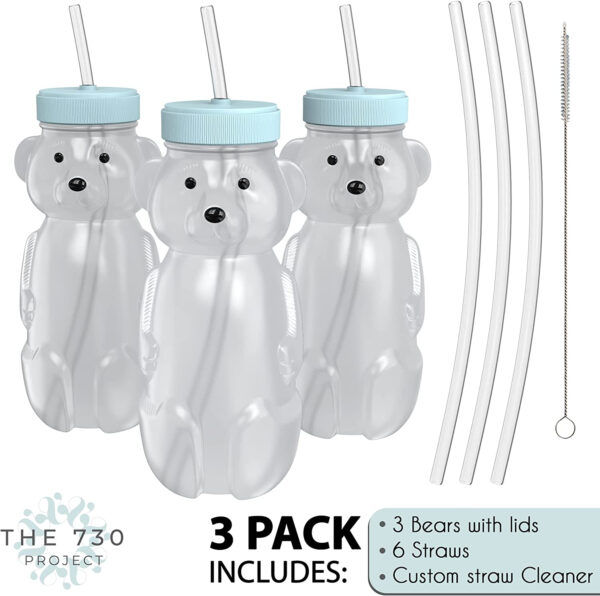 Honey Bear Straw Cup single color 3-pack
